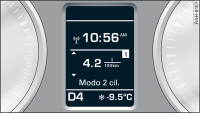 Painel de instrumentos: indicação do modo 2 cilindros